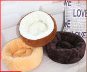 Round donut cat bed with plush cushion for indoor use