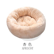 Faux fur dog bed with warming pillow for small pets
