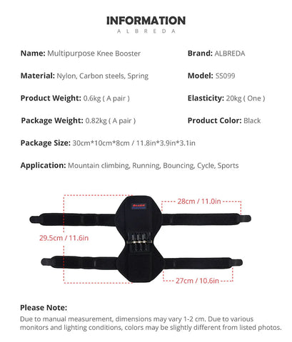 Power spring knee support pad