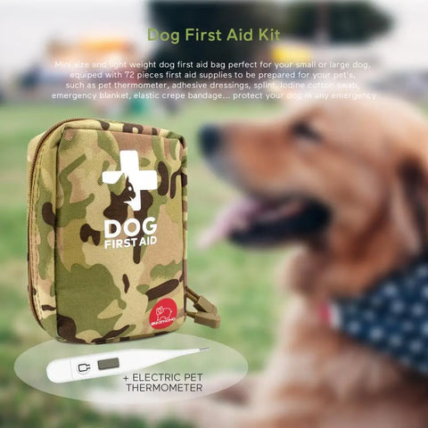 Dog trauma care survival kit with bandages