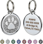 Pet collar tag with personalized engraving