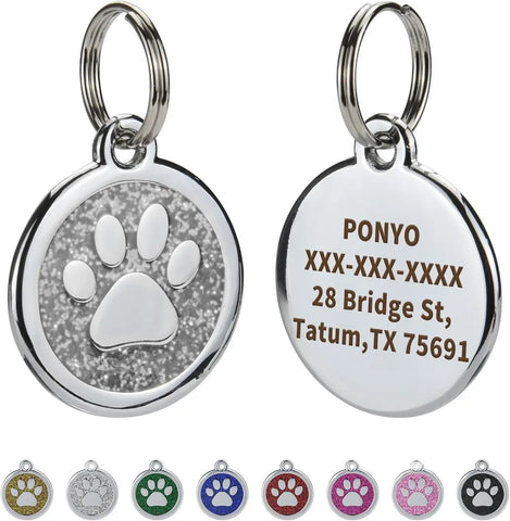 Pet collar tag with personalized engraving