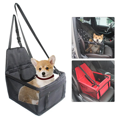 "Dog booster car seat with safety belt and scratch-proof design