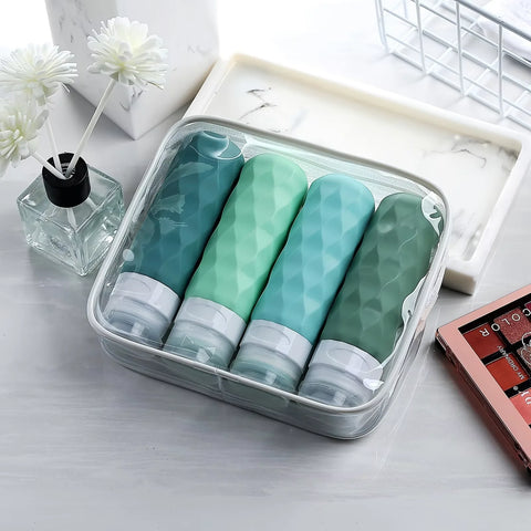 Leak-proof travel bottles for toiletries and cosmetics