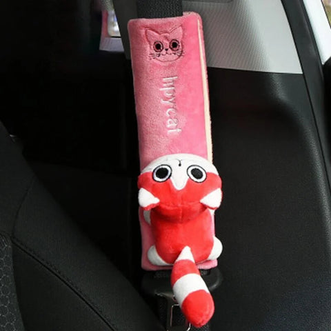 "Animal-themed shoulder strap pads for car safety belts