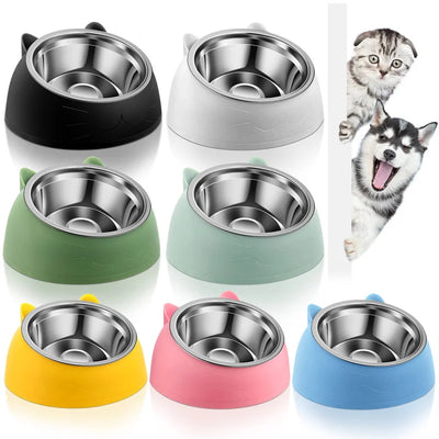 Stainless steel dog food and water feeder