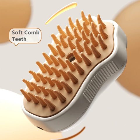 Pet grooming tool with steam and massage features