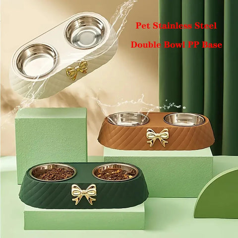 Stainless steel cat and dog feeding bowl