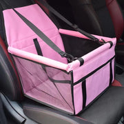 Travel dog car seat with foldable, stable frame