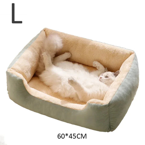 Pet sleeping house with soft pillow for cats