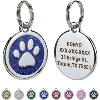Custom engraved pet ID tag for dogs and cats