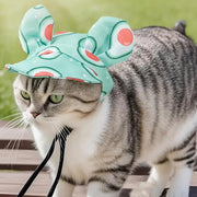 Kitten wearing soft sun hat