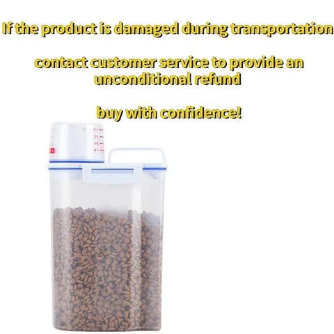 Airtight dog food storage bin for dry kibble