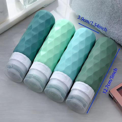 Squeezable travel-size containers for shampoo and lotion