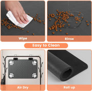 Rubber-backed pet feeding placemat