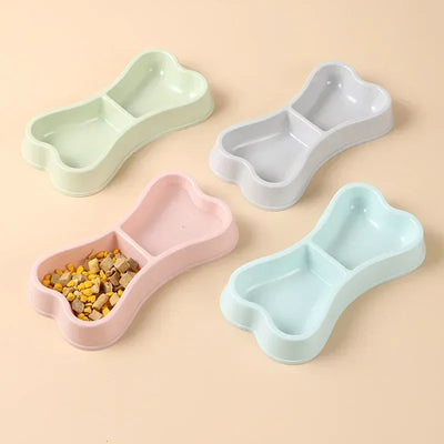 Dual pet bowl for feeding puppies and kittens