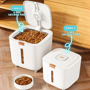 Dog and cat food storage barrel with large capacity