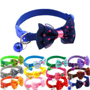 cute bow pet collar with bell for cats and puppies