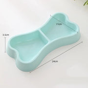 Pet feeding supplies with dual bowls for food and water