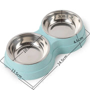 Stainless steel pet food and water feeder