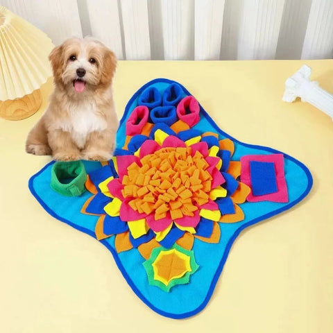 Interactive slow food mat for pets