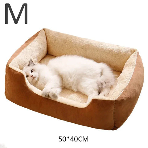 v"Kitten bed basket with plush interior cushion"