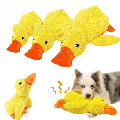Durable duck plush chew toy for puppies