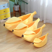 Warm kitten bed banana design for winter comfort