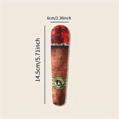 Cigar-shaped pet toy for chewing
