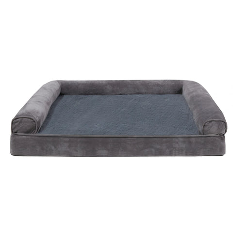 Bolstered orthopedic bed for large breed dog
