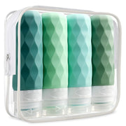 Compact toiletry bottles set for carry-on luggage