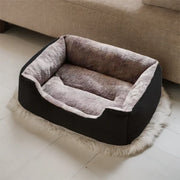 "Kitten bed basket with plush interior cushion"
