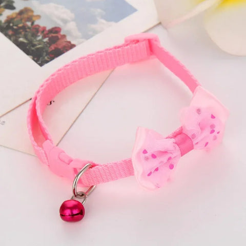 Soft kitten necklace and puppy lead with bell and bow
