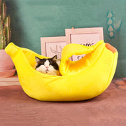Cute Banana Pet Bed – Warm Cushion for Kittens & Dogs
