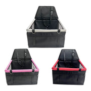 Foldable pet travel seat for car front with harness