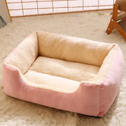 "Kitten bed basket with plush interior cushion"