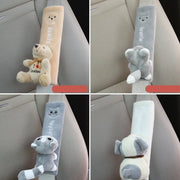 Soft and universal car seat belt pads with animal covers