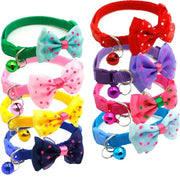 adorable pet collar with bow and bell for small pets