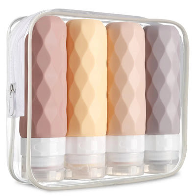 4-piece travel toiletry bottles set – leak-proof and BPA-free