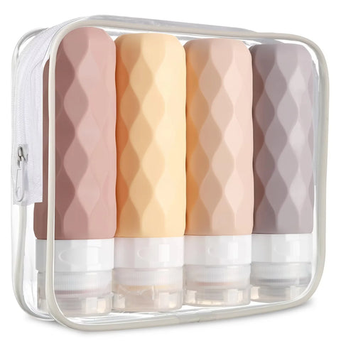 4-piece travel toiletry bottles set – leak-proof and BPA-free