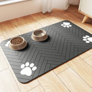 Absorbent pet feeding mat with waterproof backing