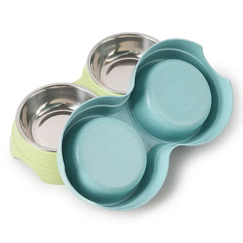 Food and water bowl set for pets