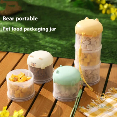 3-layer pet food storage container with lid