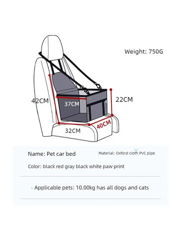 "Secure car seat for puppies and small dogs