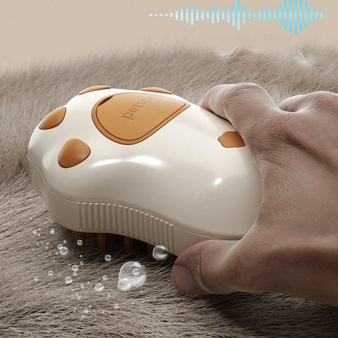 Electric steam brush and comb for pet grooming