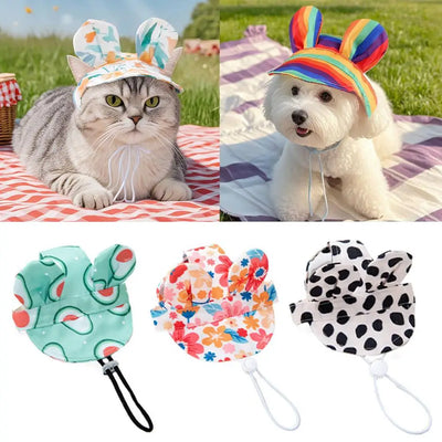 Pet bucket hat with ear holes
