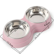 Dual dish feeder for dogs and cats