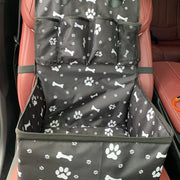 Front seat dog car carrier with safety straps and pockets