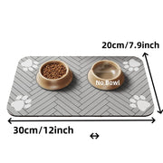 Pet feeding mat with rubber backing