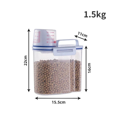 Cat food container with secure lid and moisture protection